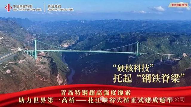 青岛特鋼(gāng)绿色鋼(gāng)鉄(tiě)铸就(jiù)世界之巅 花江峡谷大桥正式通车